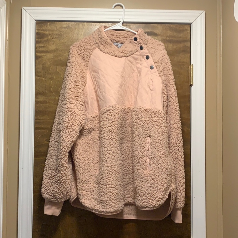 Light pink white birch Sherpa